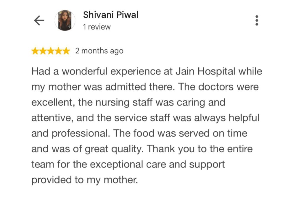 Jain Hospital Review 1